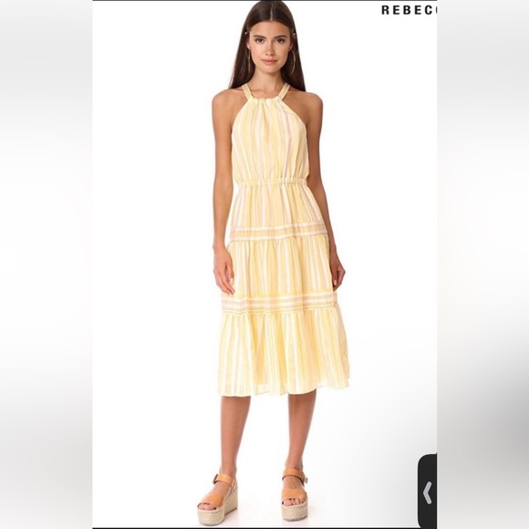 Rebecca Taylor yellow striped halter dress 0 - Picture 1 of 4